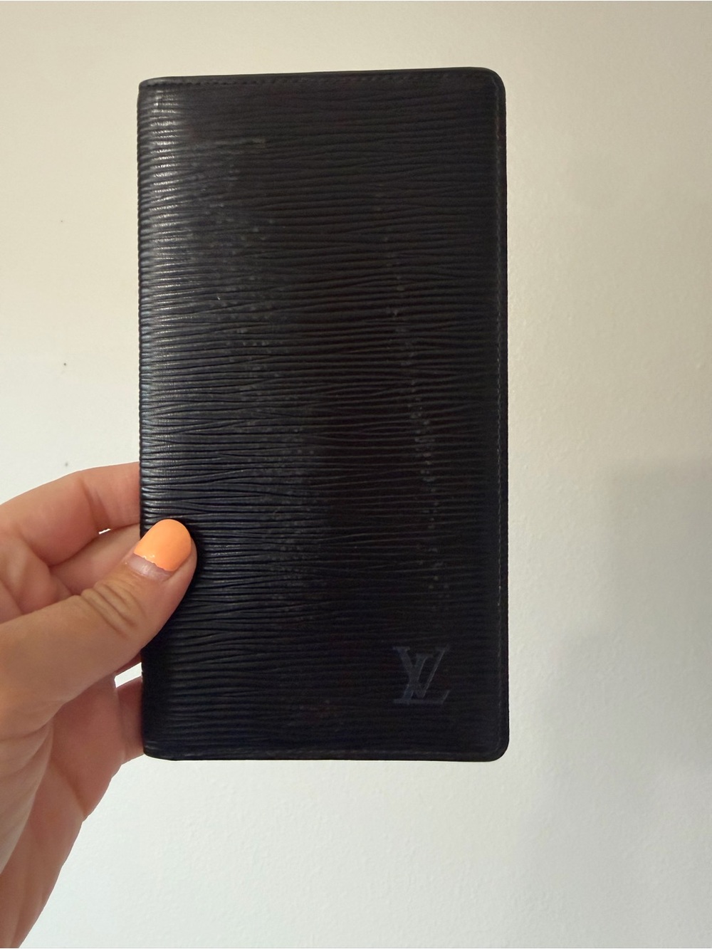 Louis Vuitton Black Epi Leather Wallet with LV Monogram